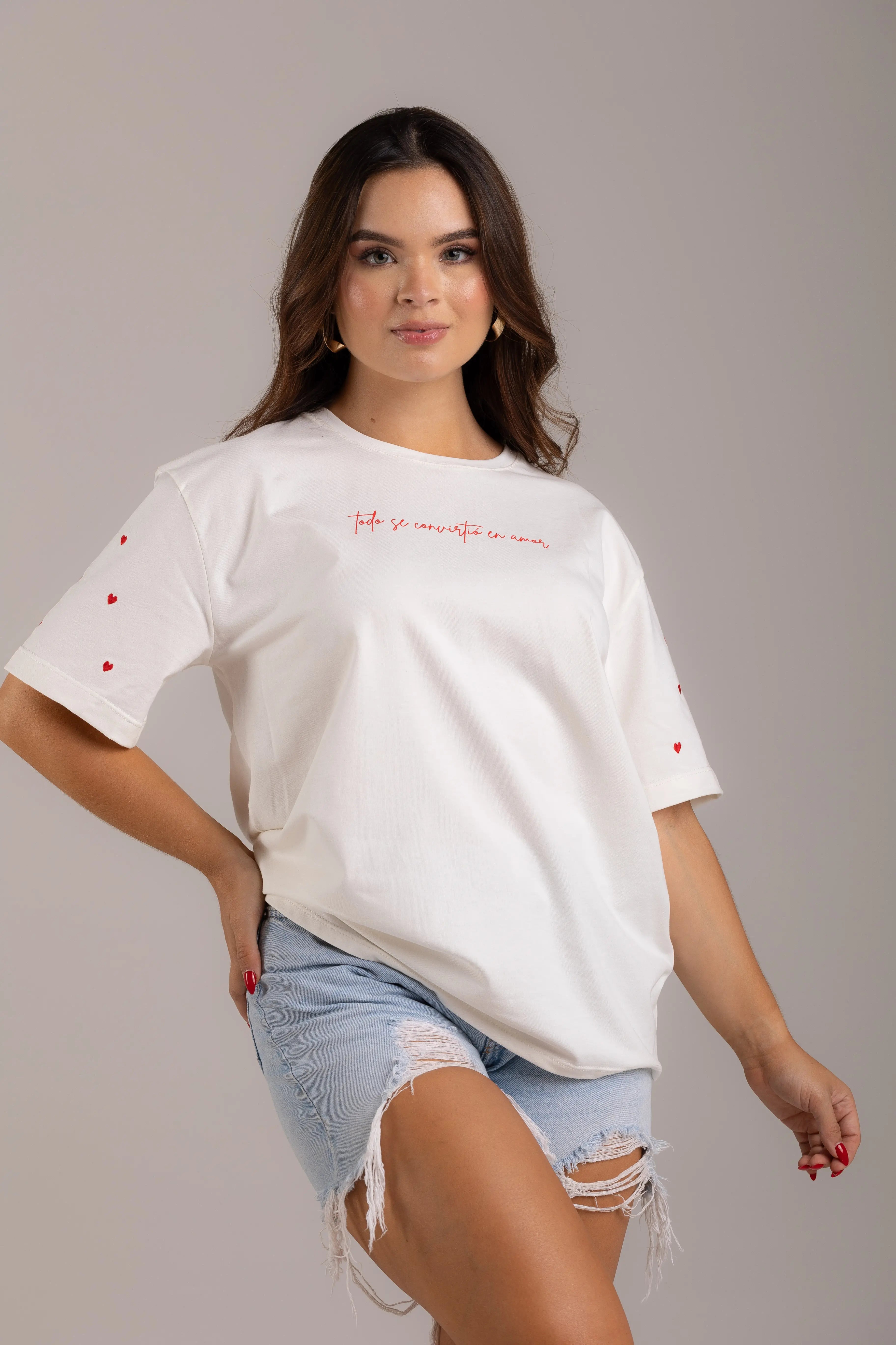 OVERSIZED TODO SE CONVIRTIO EN AMOR - BORDADA EN MANGAS|
