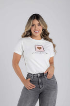 CAMISETA CORAZÓN EN CUADRO