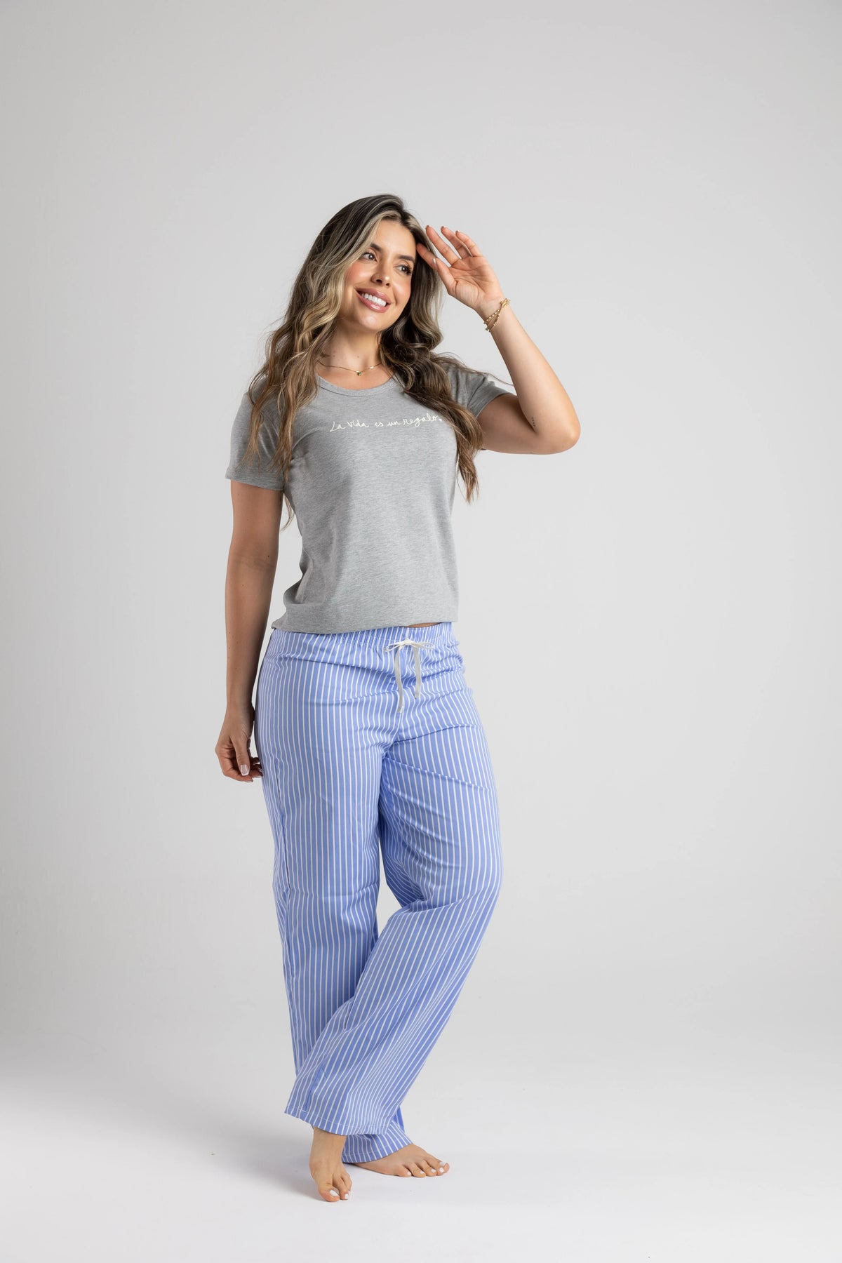 PIJAMA RAYAS LA VIDA ES UN REGALO