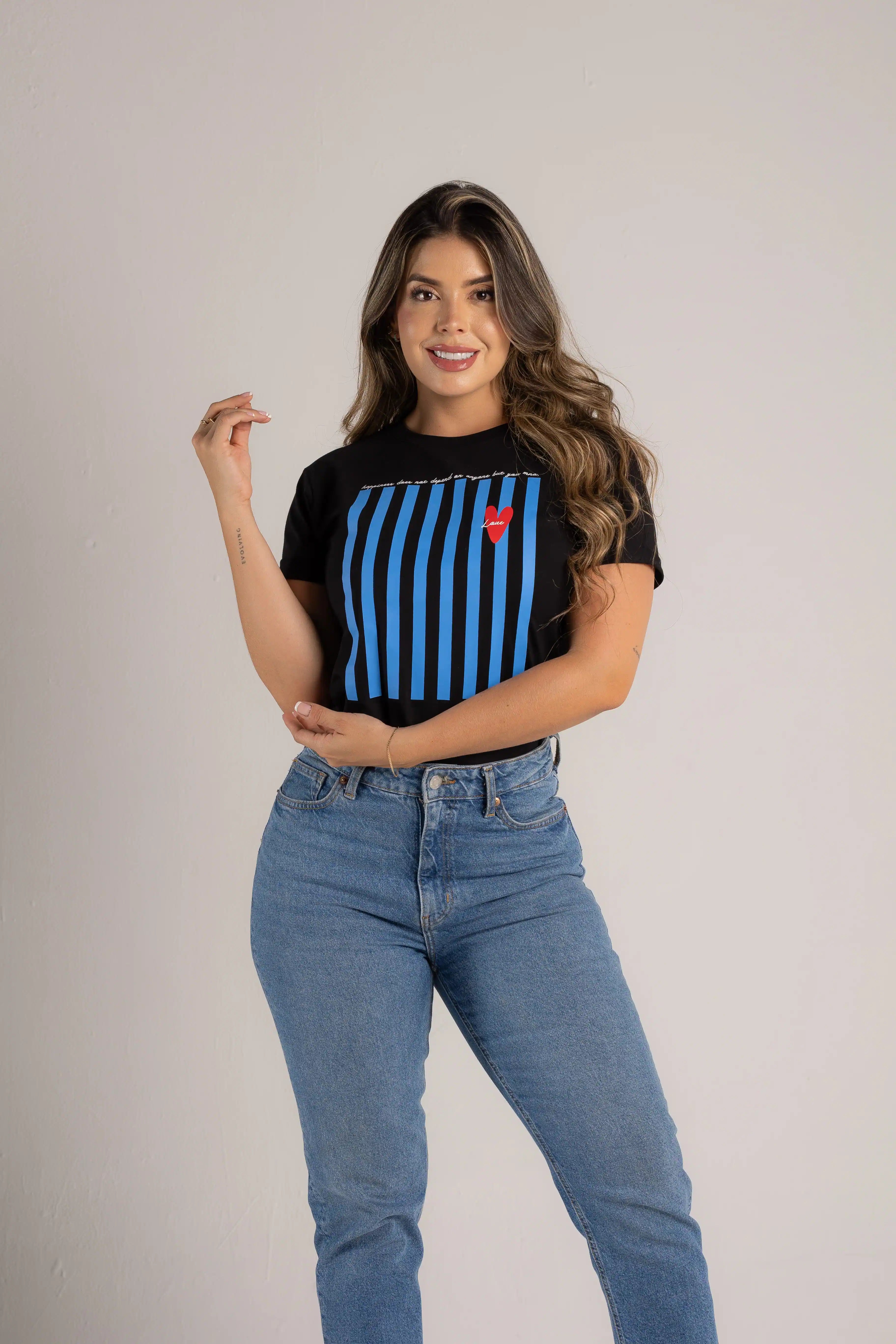 CAMISETA RAYAS LOVE