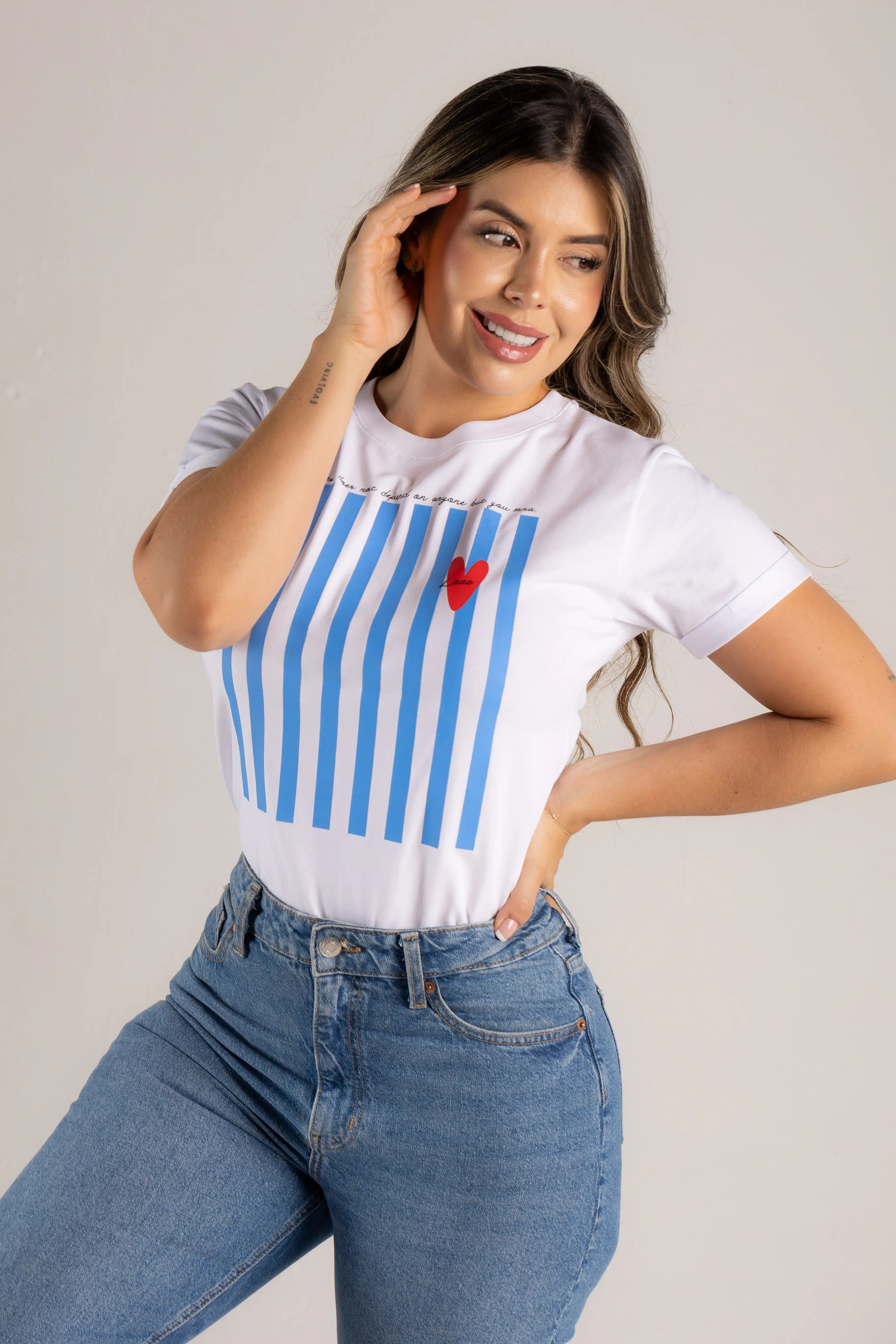 CAMISETA RAYAS LOVE