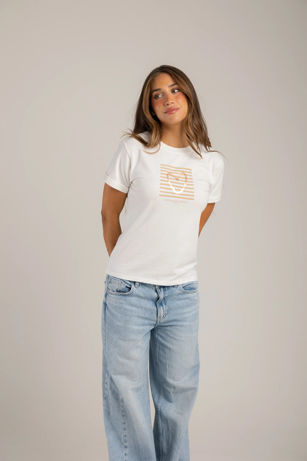 CAMISETA CORAZÓN RAYAS