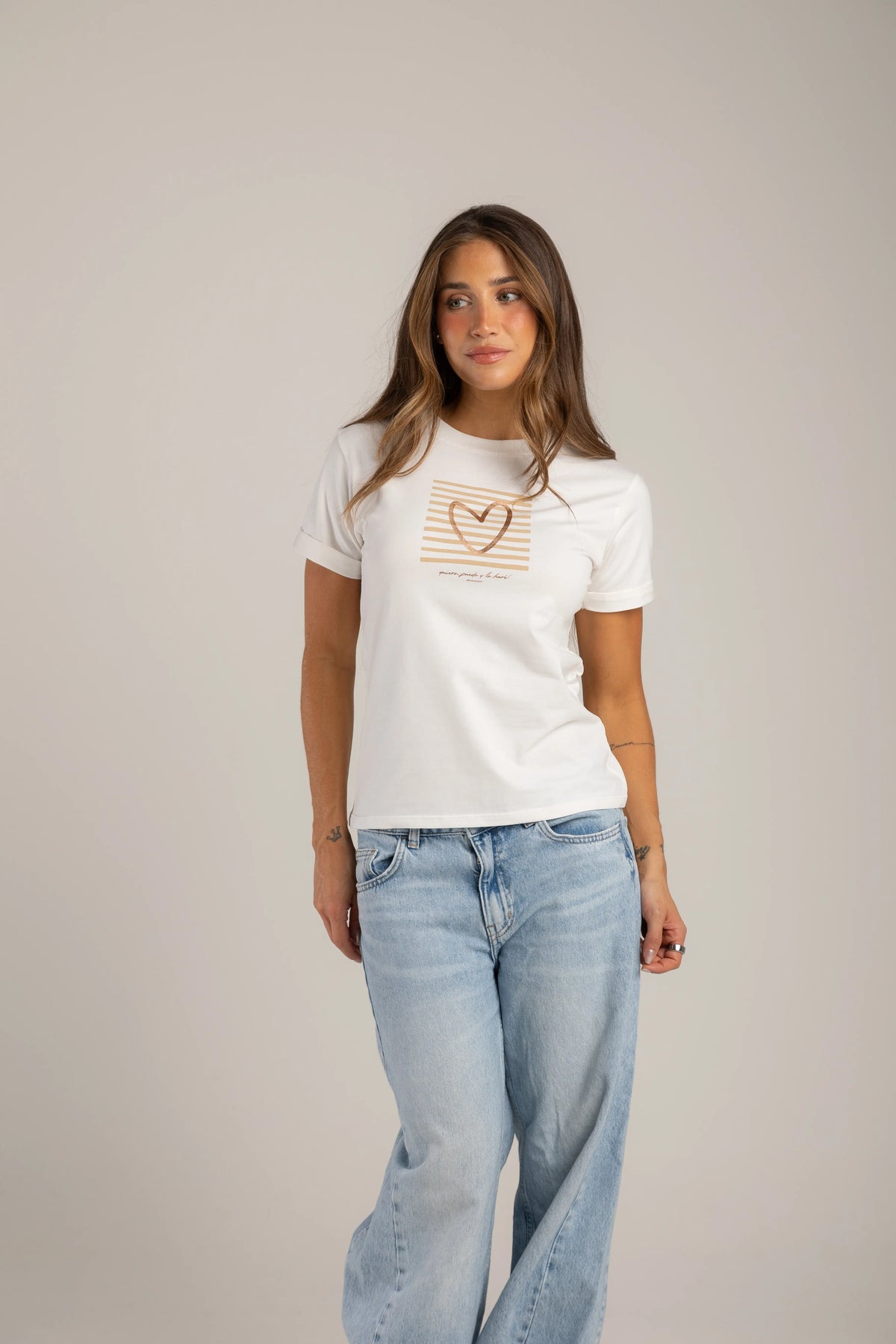 CAMISETA CORAZÓN RAYAS