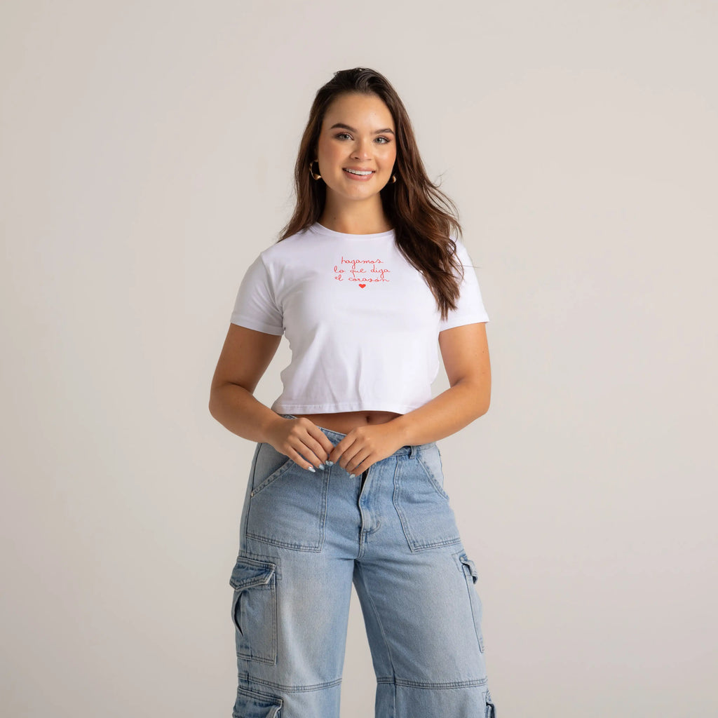 BABY TEE HAGAMOS LO QUE DIGA EL CORAZÓN